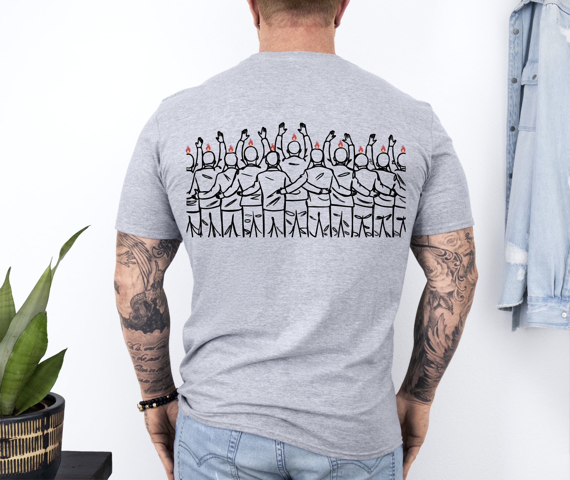 Filled Christian T-Shirt Back Grey