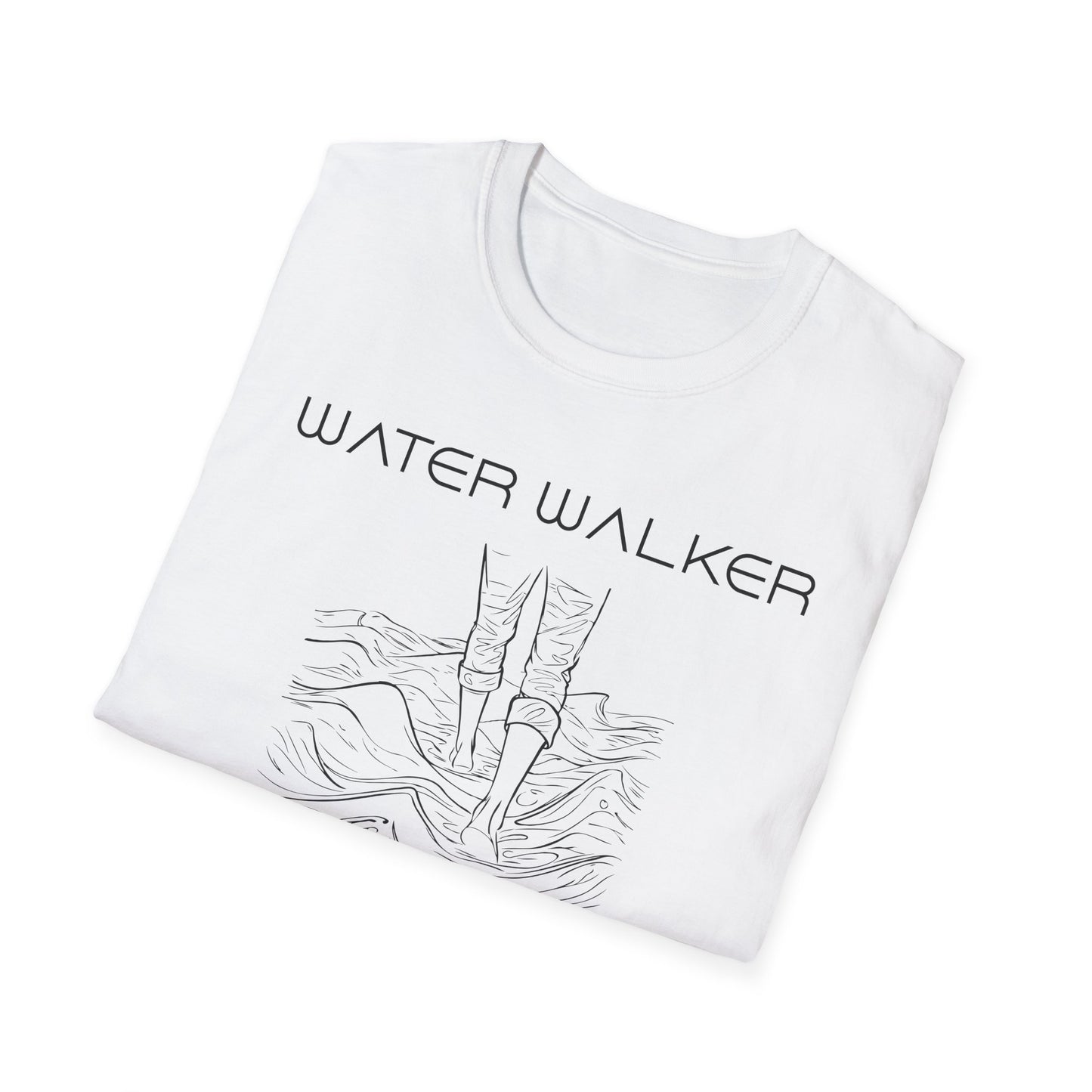 Men Water Walker T-Shirt Front Folded White